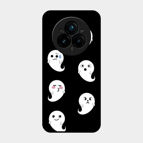 Cute Ghost Glass Case Cover For Realme 14 Pro 5G