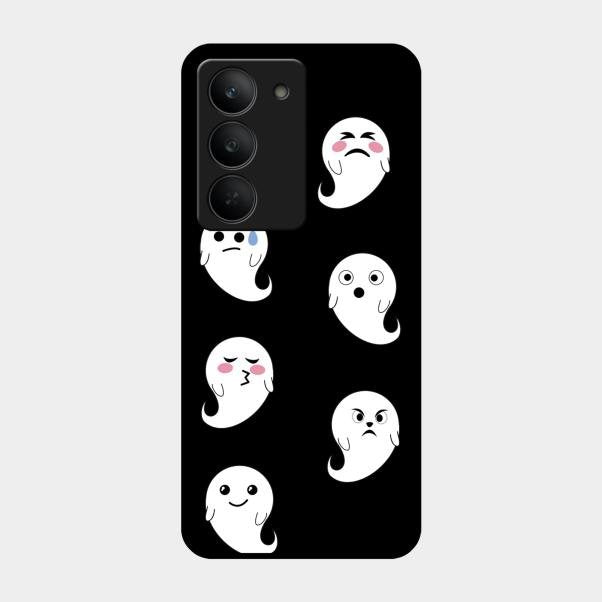 Cute Ghost Glass Case Cover For Realme 14X 5G