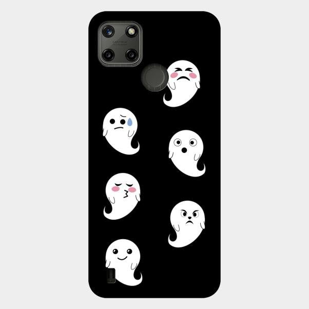Cute Ghost Glass Case Cover For Realme C21Y