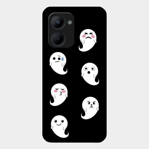 Cute Ghost Glass Case Cover For Realme C33 2023