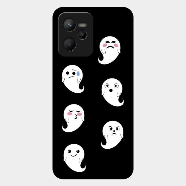 Cute Ghost Glass Case Cover For Realme C35