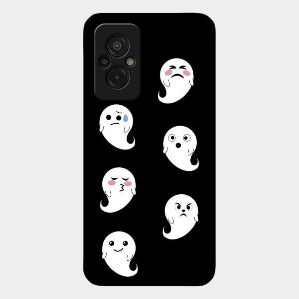 Cute Ghost Glass Case Cover For Redmi 11 Prime 4G