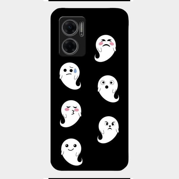 Cute Ghost Glass Case Cover For Redmi 11 Prime 5G
