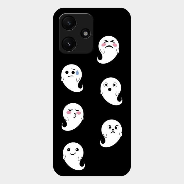 Cute Ghost Glass Case Cover For Redmi 12 5G