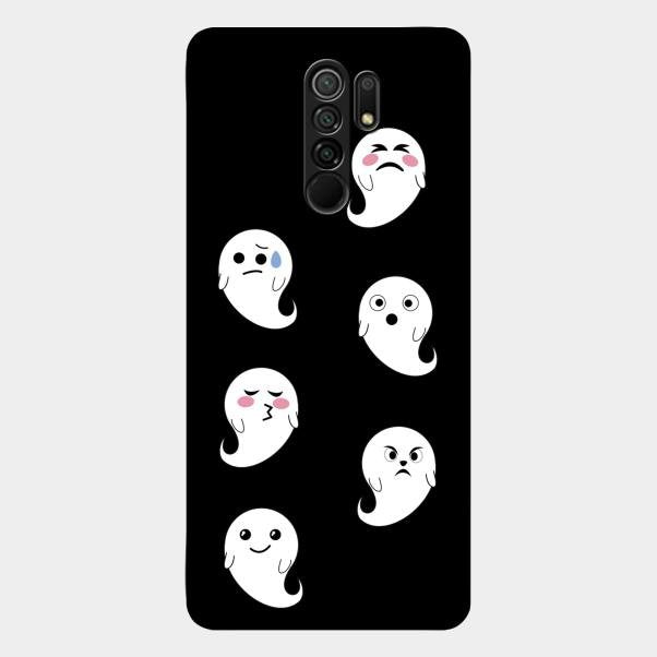 Cute Ghost Glass Case Cover For Redmi 9 Prime