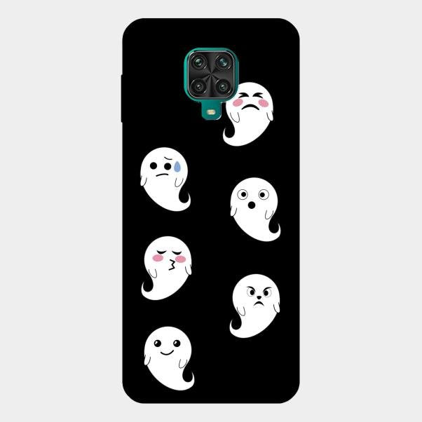 Cute Ghost Glass Case Cover For Redmi Note 10 Lite