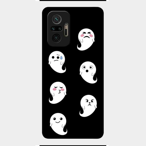 Cute Ghost Glass Case Cover For Redmi Note 10 Pro