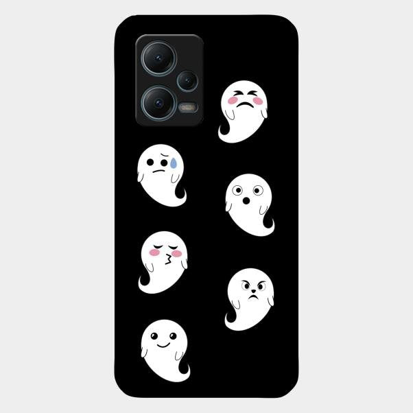Cute Ghost Glass Case Cover For Redmi Note 12 5G