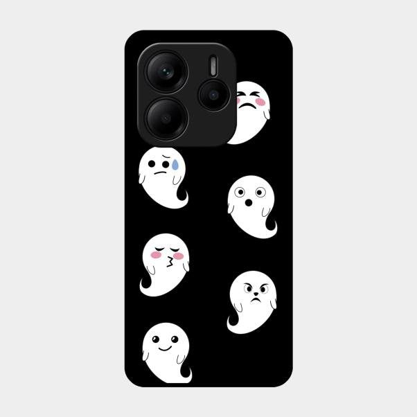 Cute Ghost Glass Case Cover For Redmi Note 14 5G