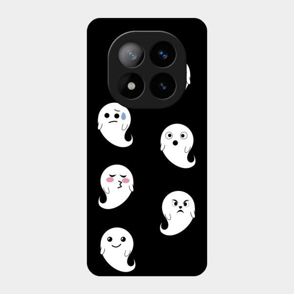 Cute Ghost Glass Case Cover For Redmi Note 14 Pro Plus 5G