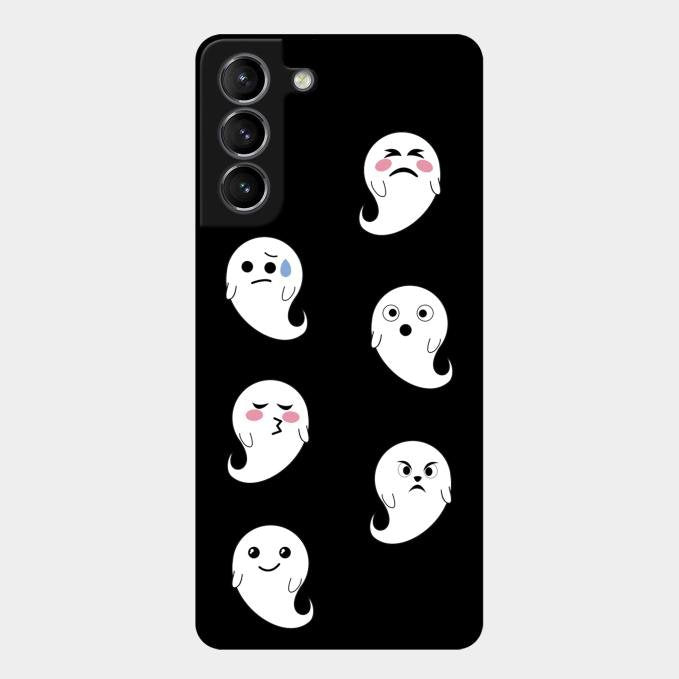 Cute Ghost Glass Case Cover For Samsung Galaxy S21