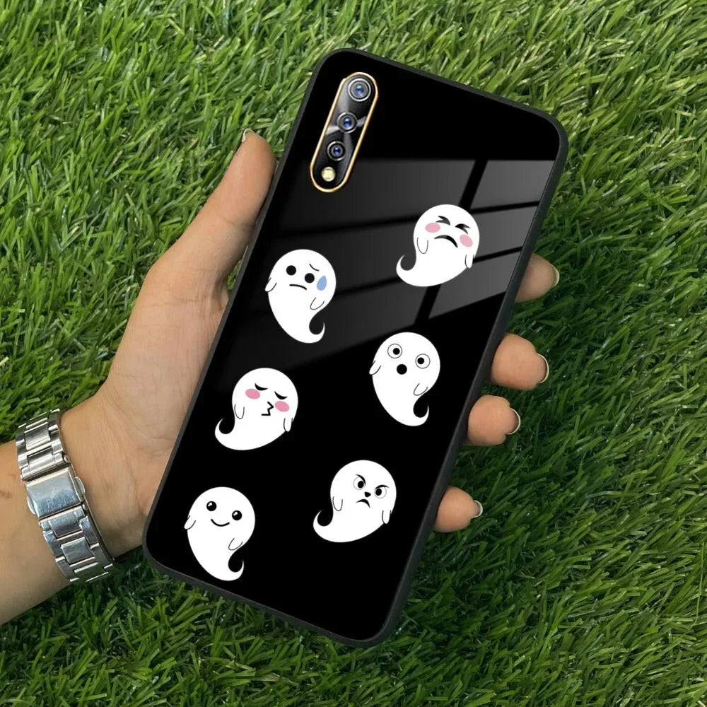 Cute Ghost Glass Case Cover For Vivo - ShopOnCliQ