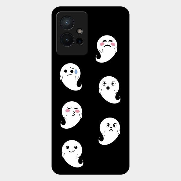 Cute Ghost Glass Case Cover For Vivo T1 5G