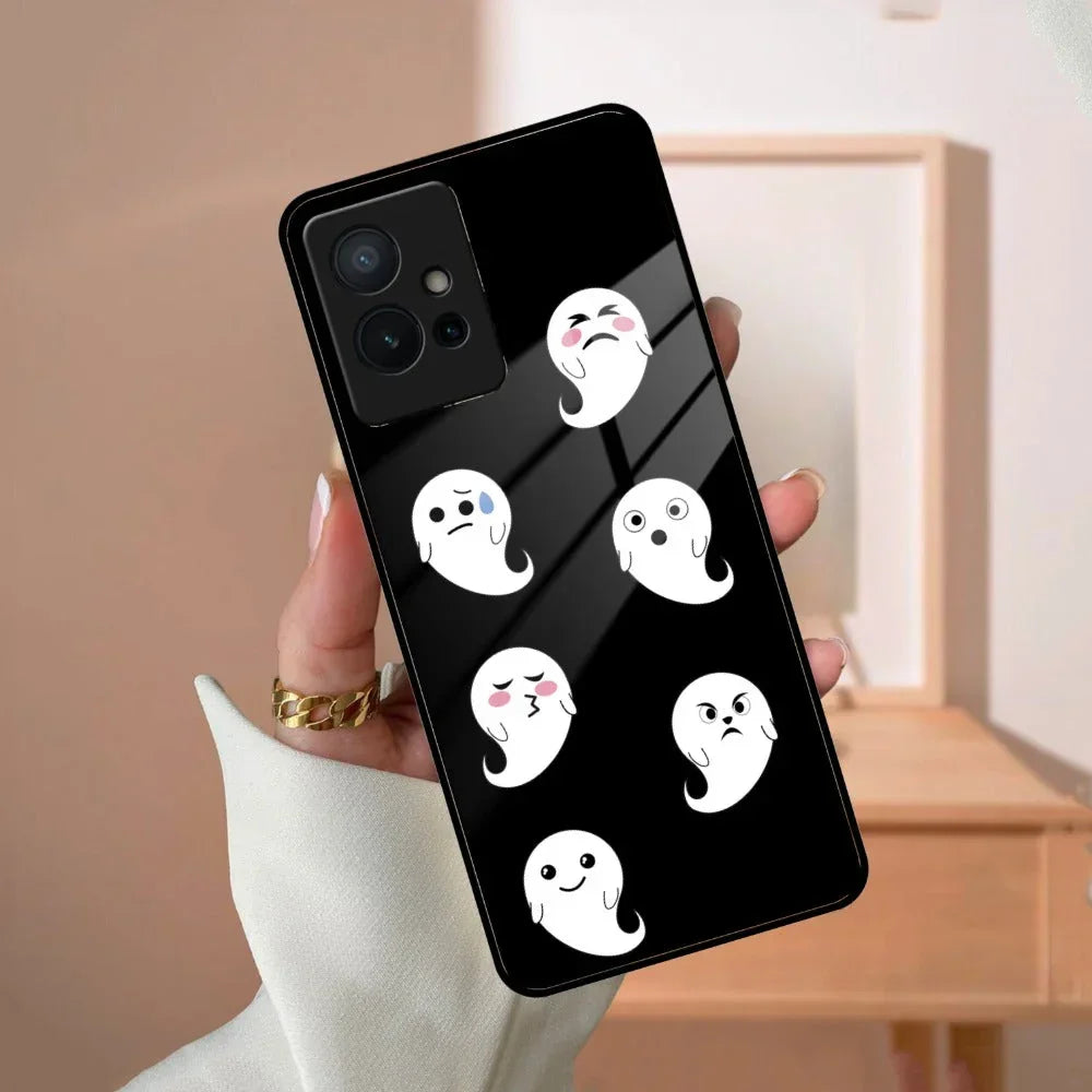 Cute Ghost Glass Case Cover For Vivo - ShopOnCliQ