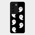 Cute Ghost Glass Case Cover For Vivo T3 5G