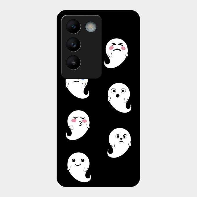 Cute Ghost Glass Case Cover For Vivo T3 5G