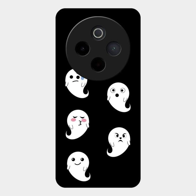 Cute Ghost Glass Case Cover For Vivo T4 5G