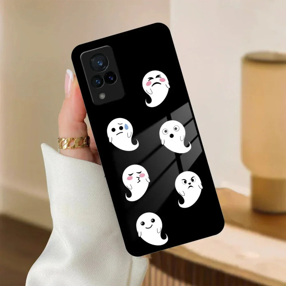 Cute Ghost Glass Case Cover For Vivo - ShopOnCliQ