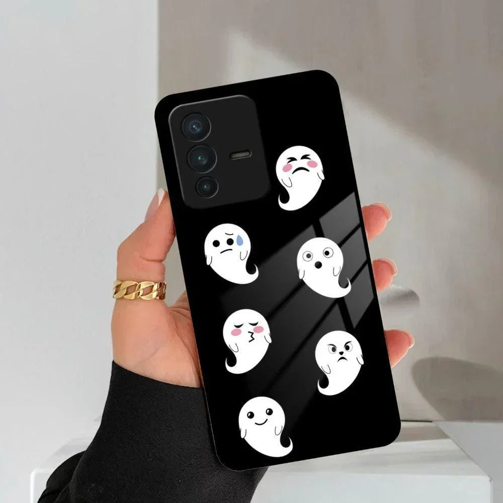 Cute Ghost Glass Case Cover For Vivo - ShopOnCliQ