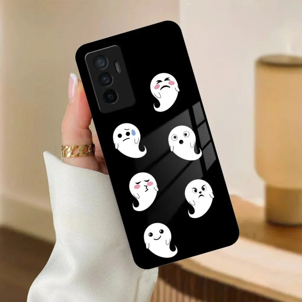 Cute Ghost Glass Case Cover For Vivo - ShopOnCliQ