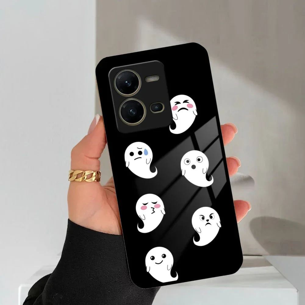 Cute Ghost Glass Case Cover For Vivo - ShopOnCliQ