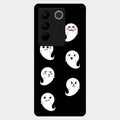 Cute Ghost Glass Case Cover For Vivo V27 5G