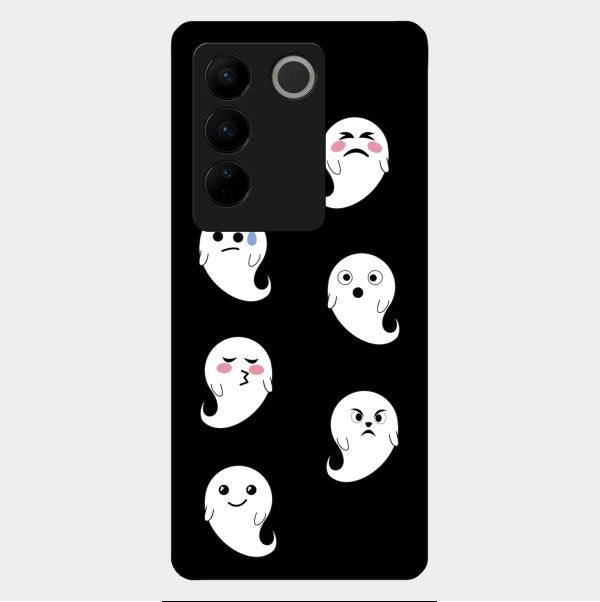 Cute Ghost Glass Case Cover For Vivo V27 Pro 5G