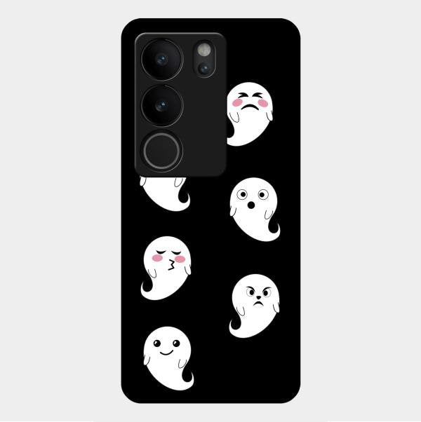 Cute Ghost Glass Case Cover For Vivo V29 5G