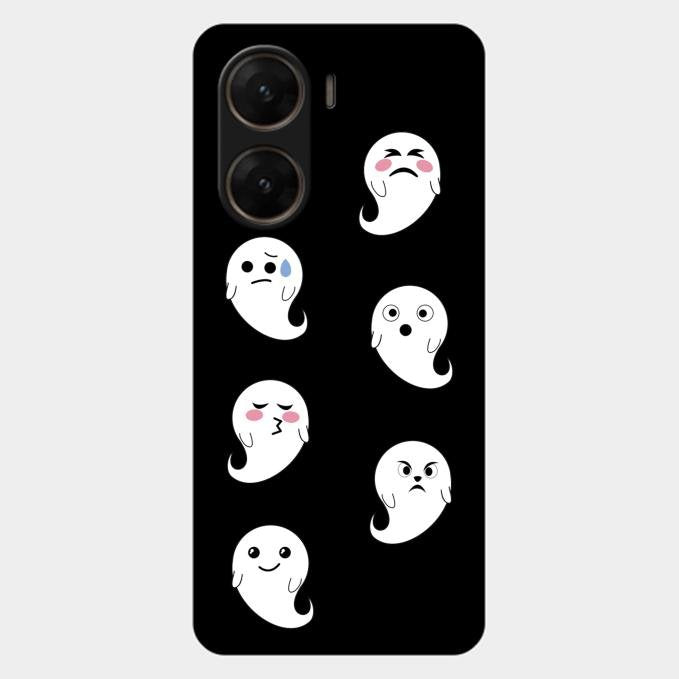 Cute Ghost Glass Case Cover For Vivo V29E 5G
