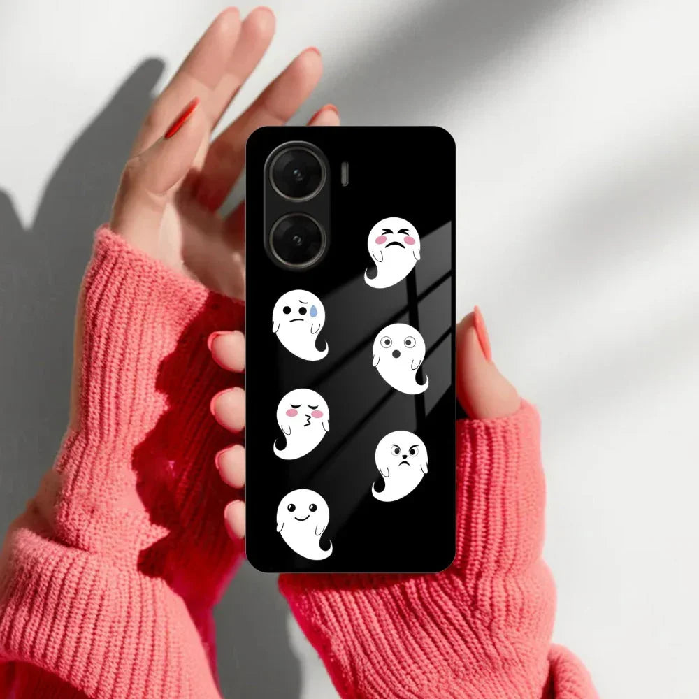 Cute Ghost Glass Case Cover For Vivo - ShopOnCliQ