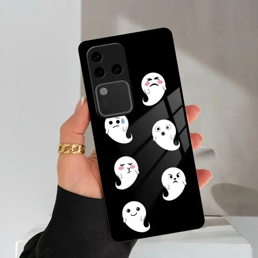Cute Ghost Glass Case Cover For Vivo - ShopOnCliQ