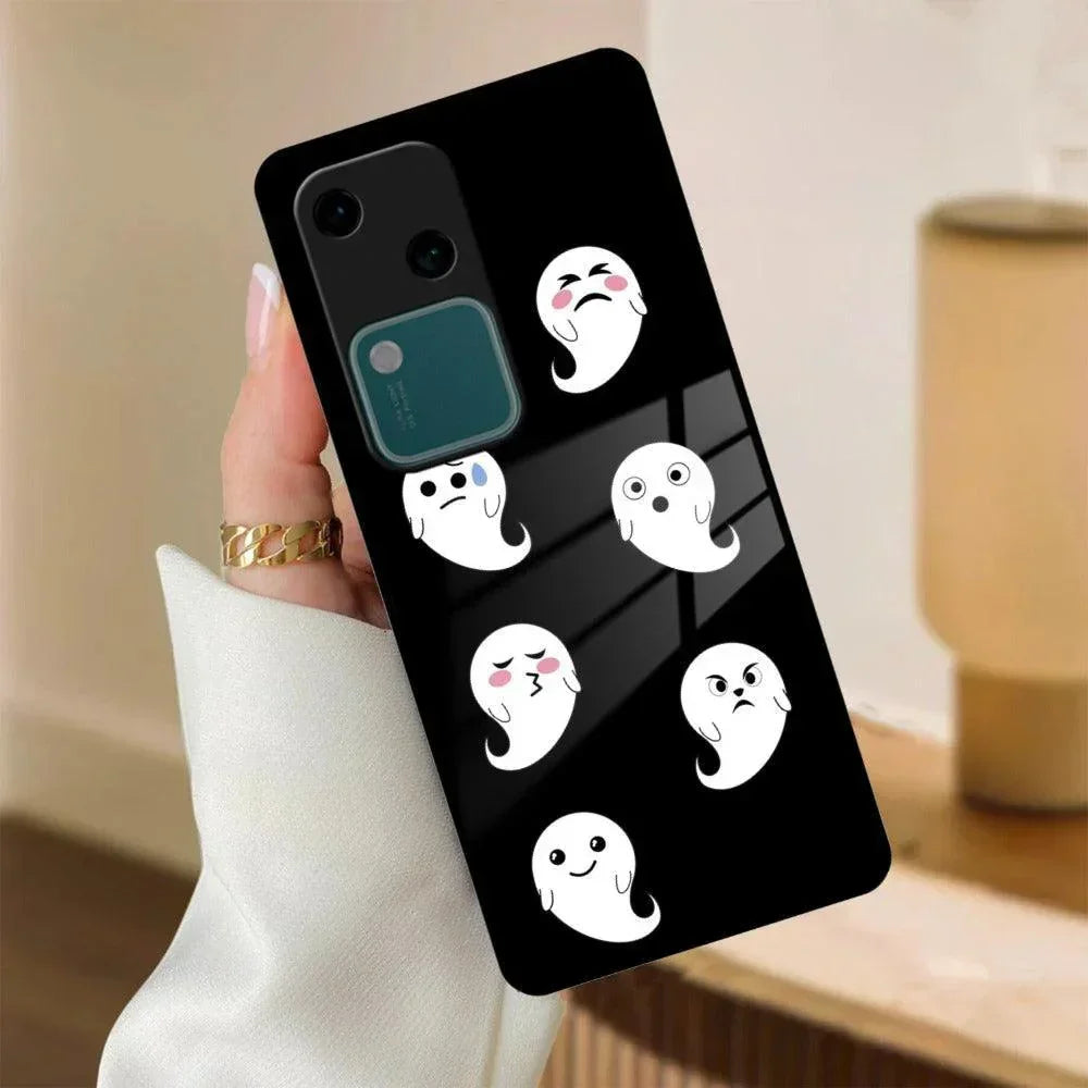 Cute Ghost Glass Case Cover For Vivo - ShopOnCliQ