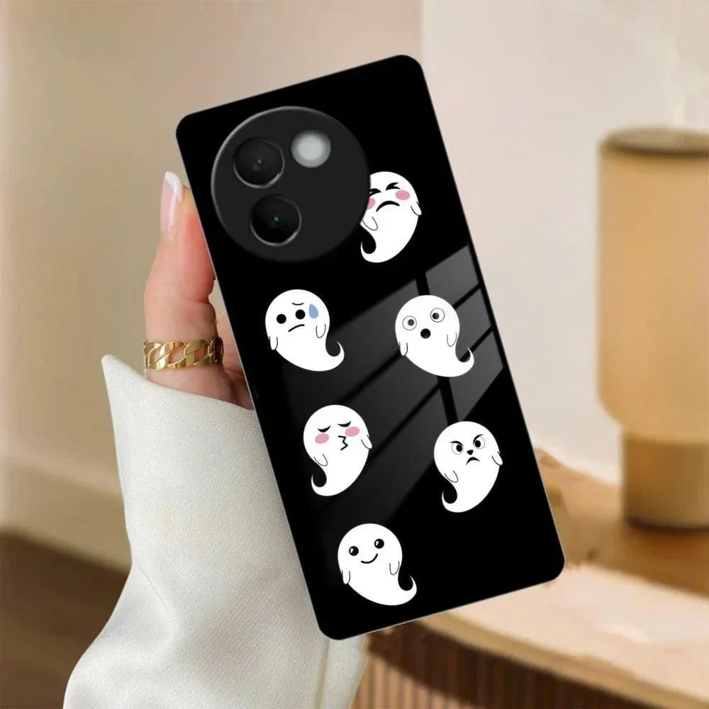 Cute Ghost Glass Case Cover For Vivo - ShopOnCliQ