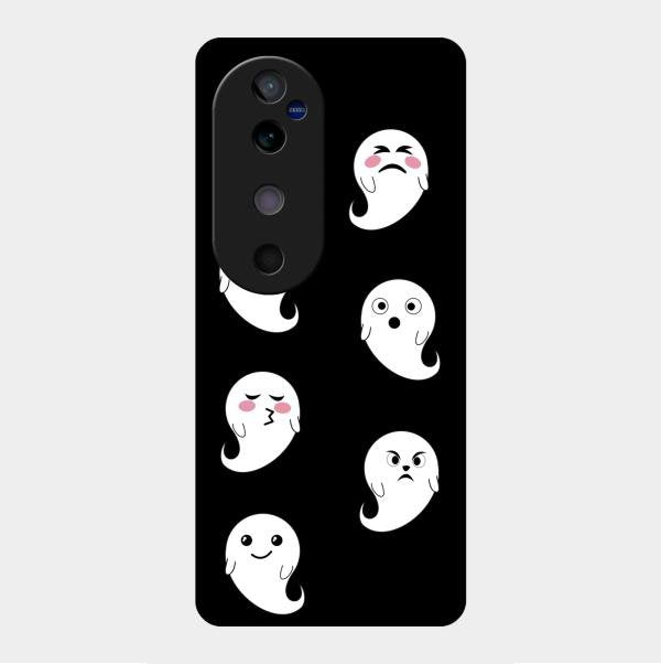 Cute Ghost Glass Case Cover For Vivo V40 5G