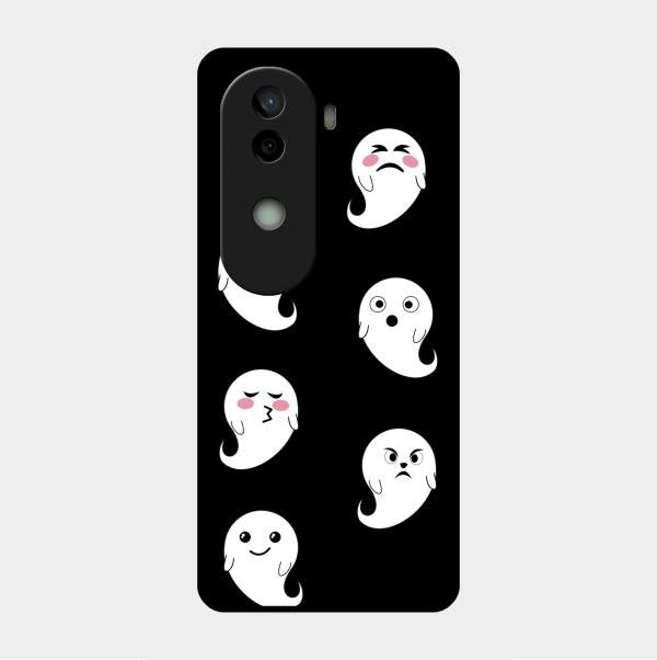Cute Ghost Glass Case Cover For Vivo V40E 5G