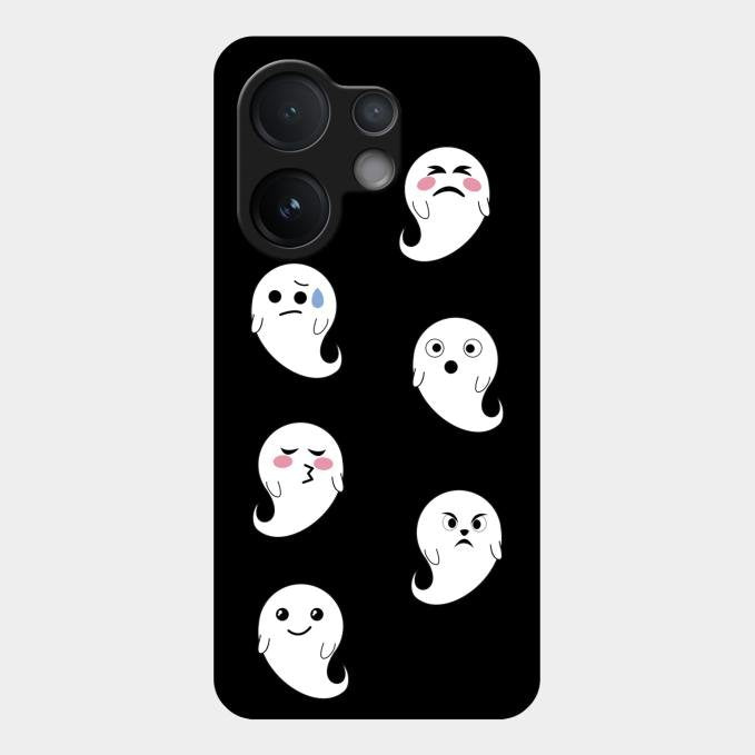 Cute Ghost Glass Case Cover For Vivo V60 5G