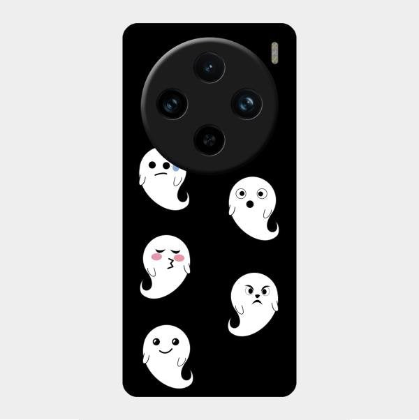 Cute Ghost Glass Case Cover For Vivo X100 Pro 5G