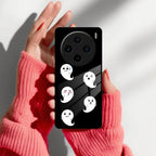 Cute Ghost Glass Case Cover For iQOO - ShopOnCliQ
