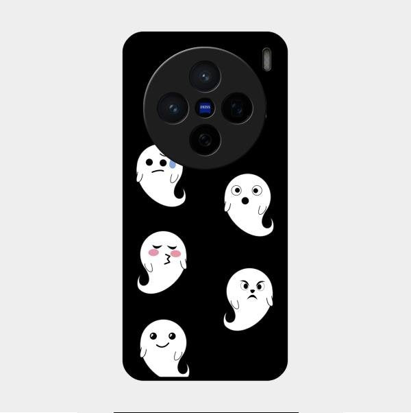 Cute Ghost Glass Case Cover For Vivo X200 5G