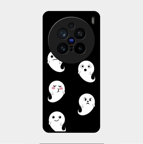 Cute Ghost Glass Case Cover For Vivo X200 Pro 5G