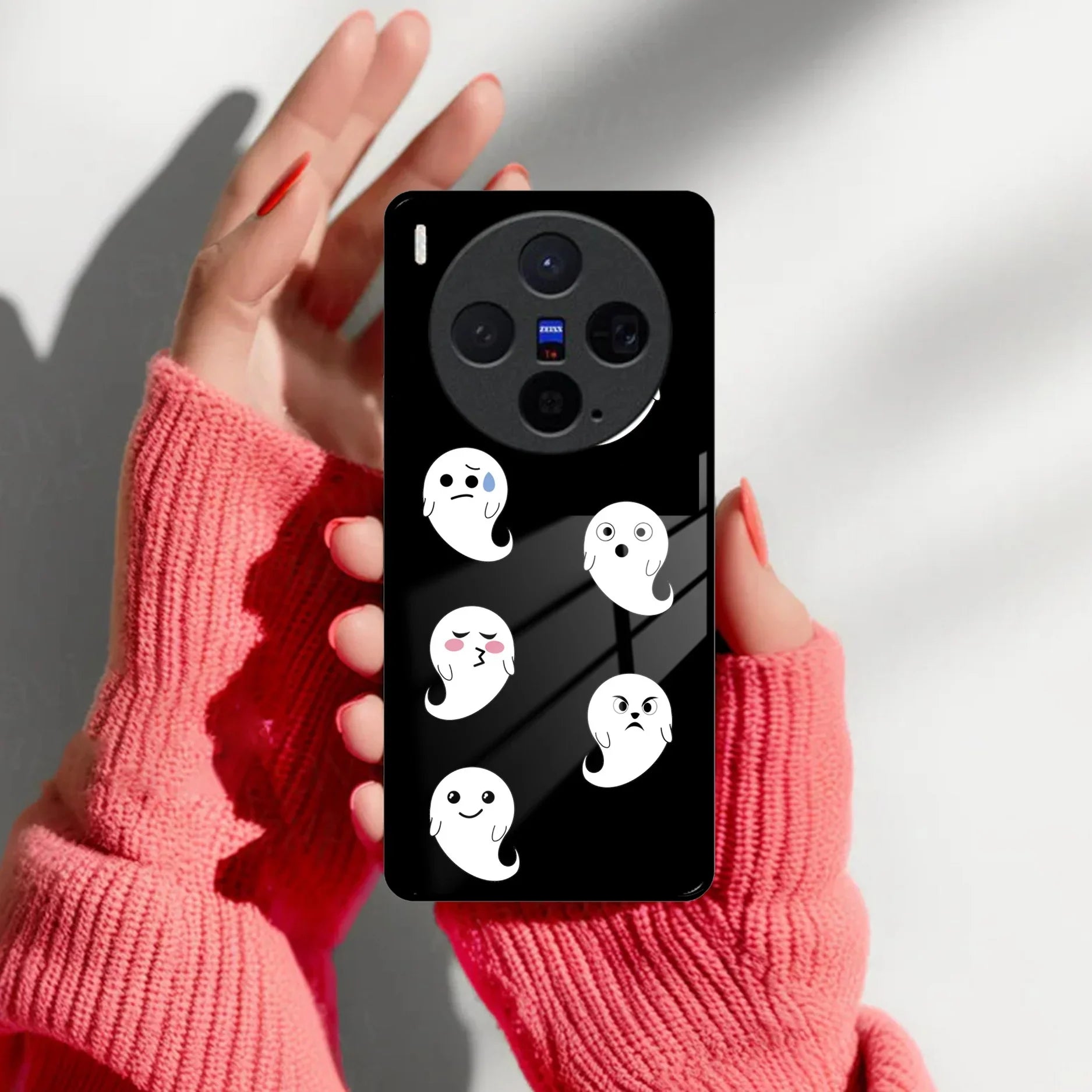 Cute Ghost Glass Case Cover For Vivo