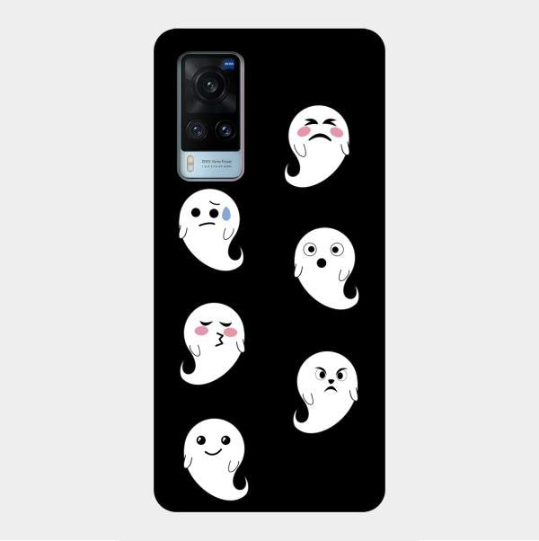 Cute Ghost Glass Case Cover For Vivo X60 5G