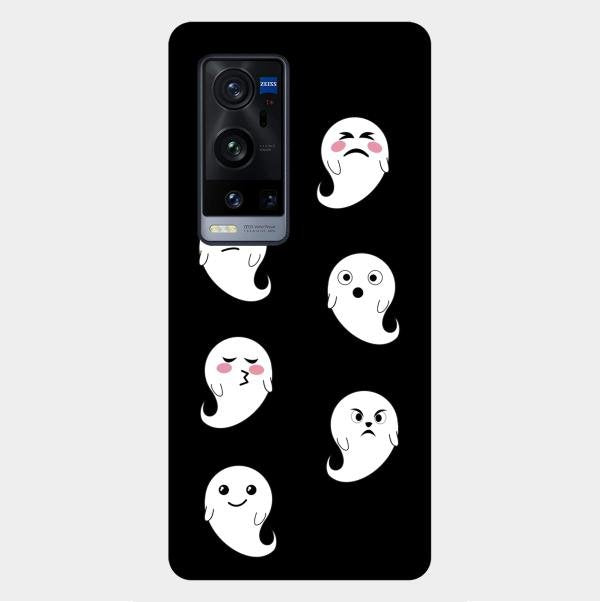 Cute Ghost Glass Case Cover For Vivo X60 Pro Plus 5G
