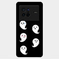 Cute Ghost Glass Case Cover For Vivo X80 5G