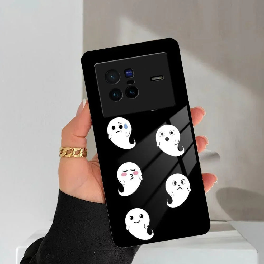 Cute Ghost Glass Case Cover For Vivo - ShopOnCliQ
