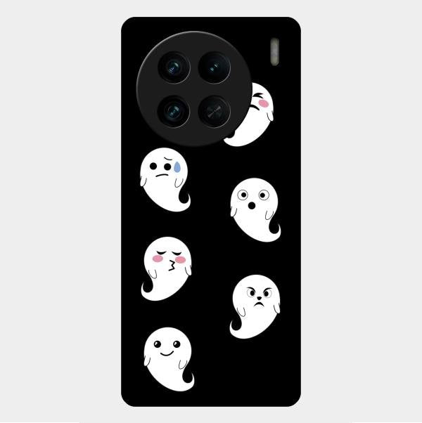 Cute Ghost Glass Case Cover For Vivo X90 Pro 5G
