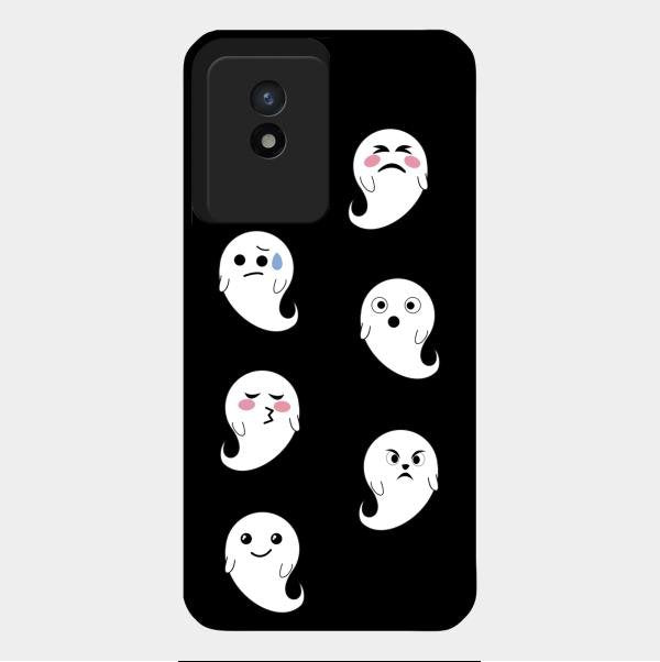 Cute Ghost Glass Case Cover For Vivo Y02T