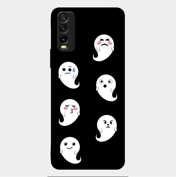 Cute Ghost Glass Case Cover For Vivo Y12G