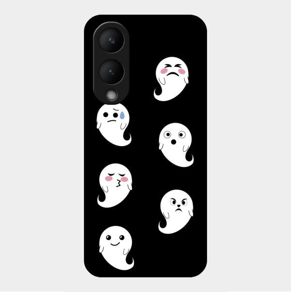 Cute Ghost Glass Case Cover For Vivo Y17S
