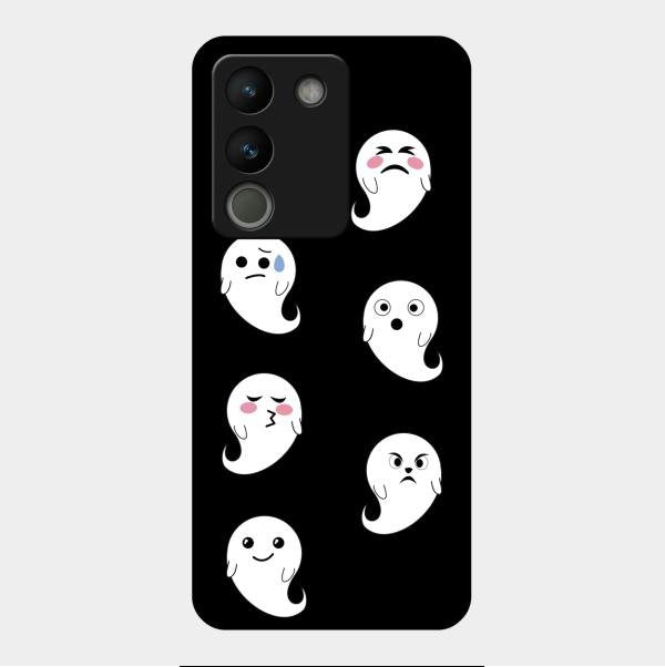 Cute Ghost Glass Case Cover For Vivo Y200 5G